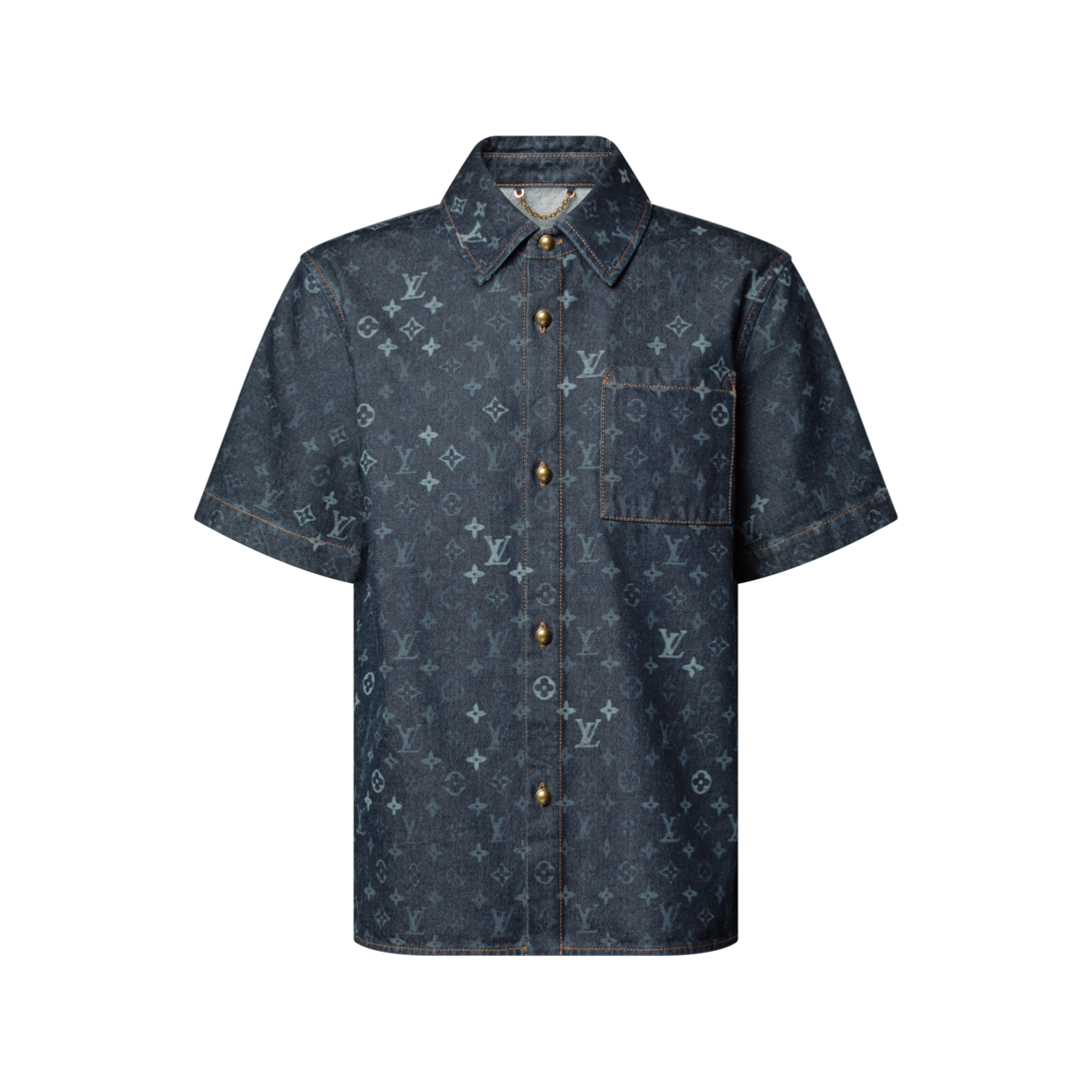 Monogram Denim Short-Sleeved Shirt - Men - Ready-to-Wear | LOUIS
